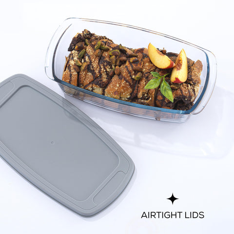 JoyJolt, bandeja rectangular de vidrio apta para hornear pan casero