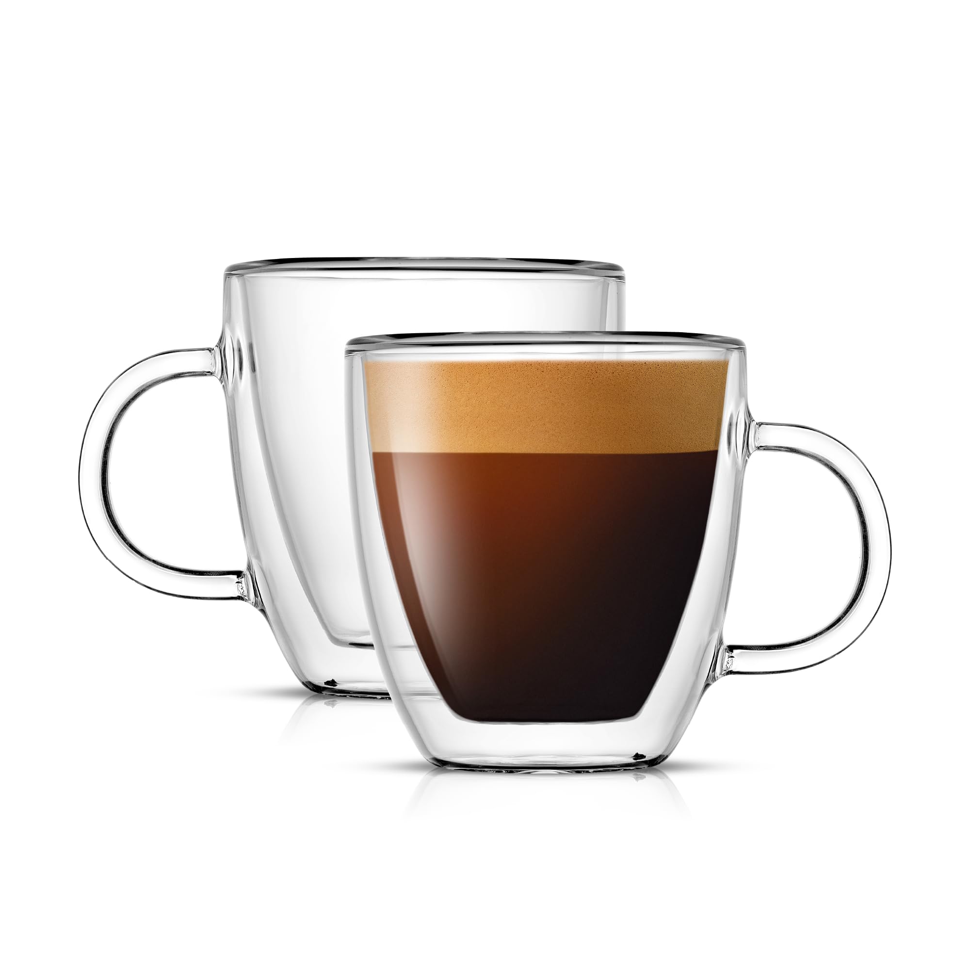 JoyJolt Savor: dos vasos espresso de doble pared que retienen calor sin quemar las manos.
