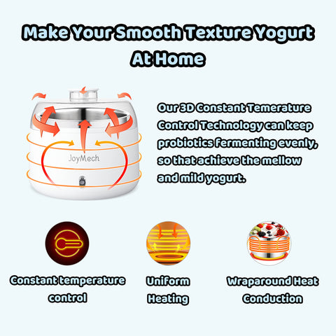 JoyMech control de temperatura constante garantiza fermentación uniforme del yogur.