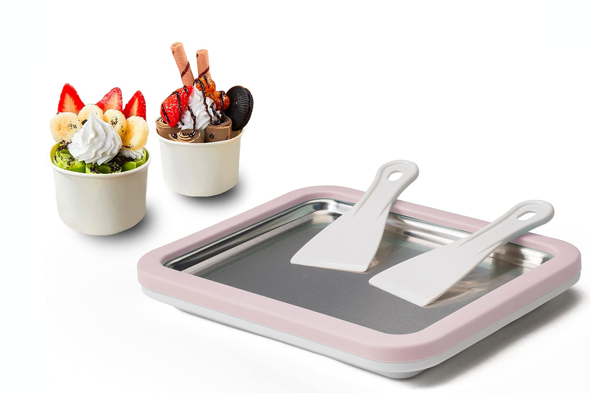 JoyMech máquina para helados enrollados con plancha de frío instantáneo.