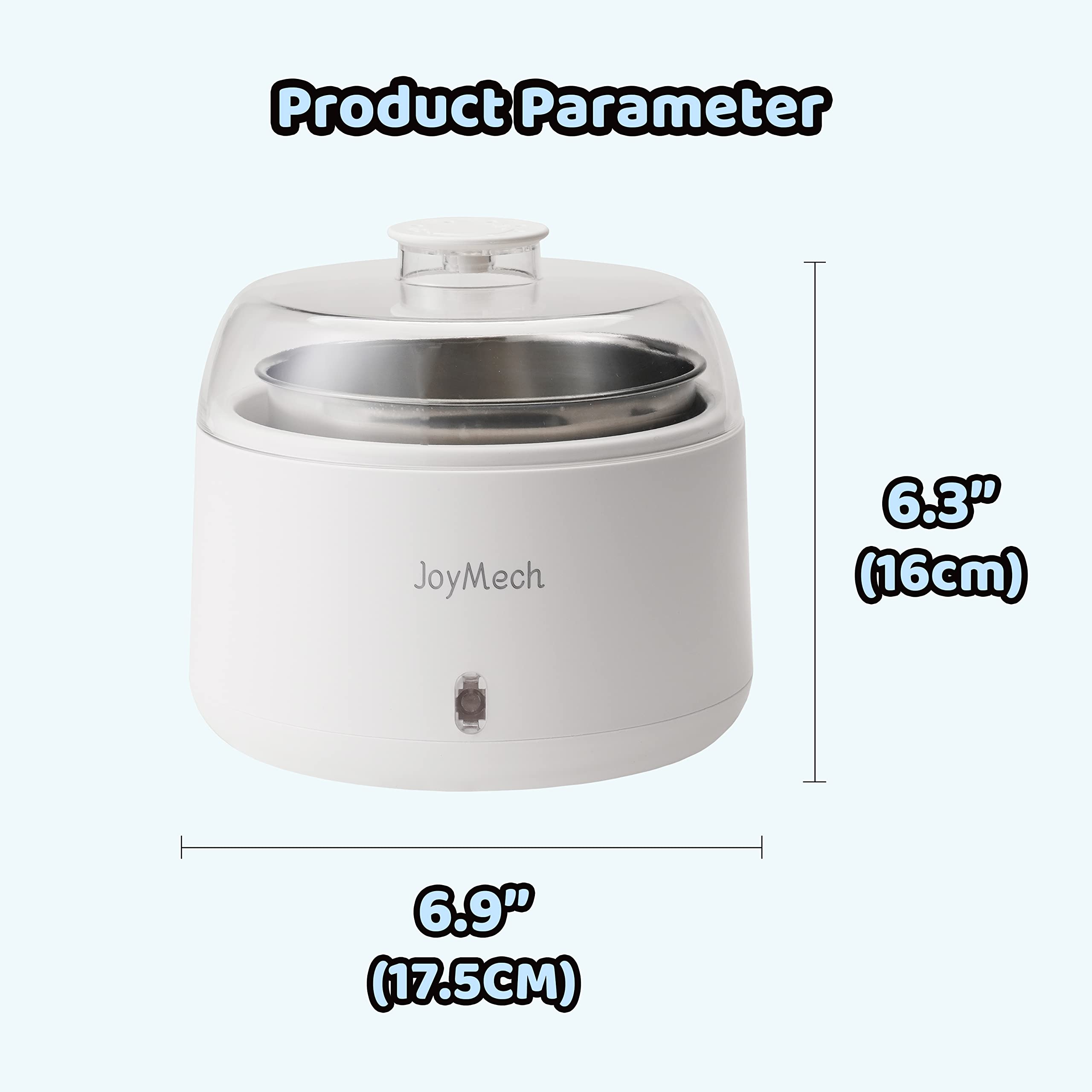 JoyMech Yogur para familia con tarros y porciones.