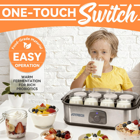 JoyMech Yogurtera con tapa transparente para ver la fermentación