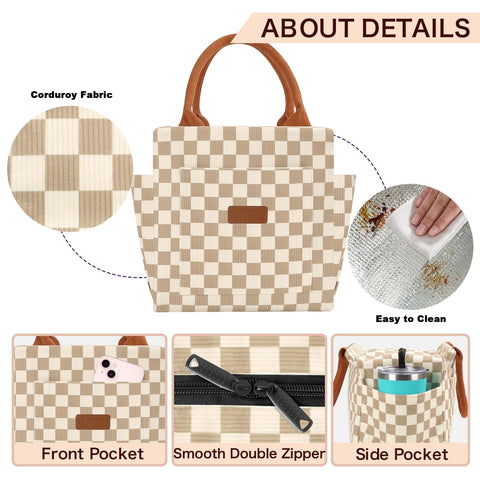 Joymee bolsa de almuerzo, asa suave para transporte cómodo.