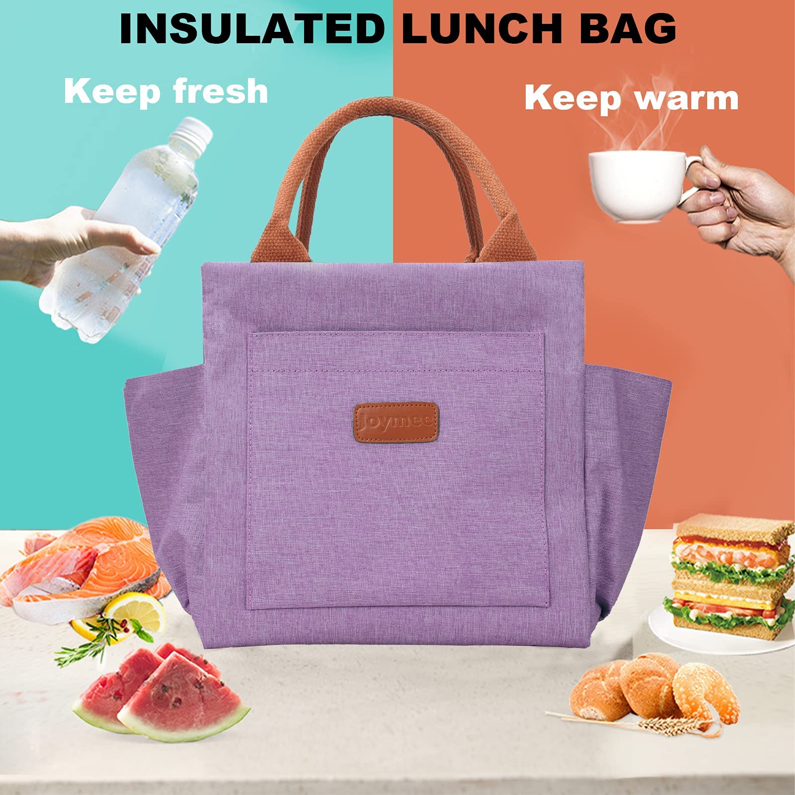 Joymee bolsa de almuerzo con doble cremallera para mayor seguridad.