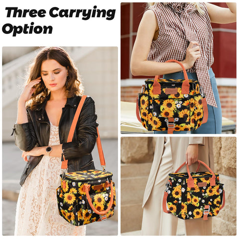 Joymee bolsa de almuerzo con bolsillo frontal para objetos pequeños.