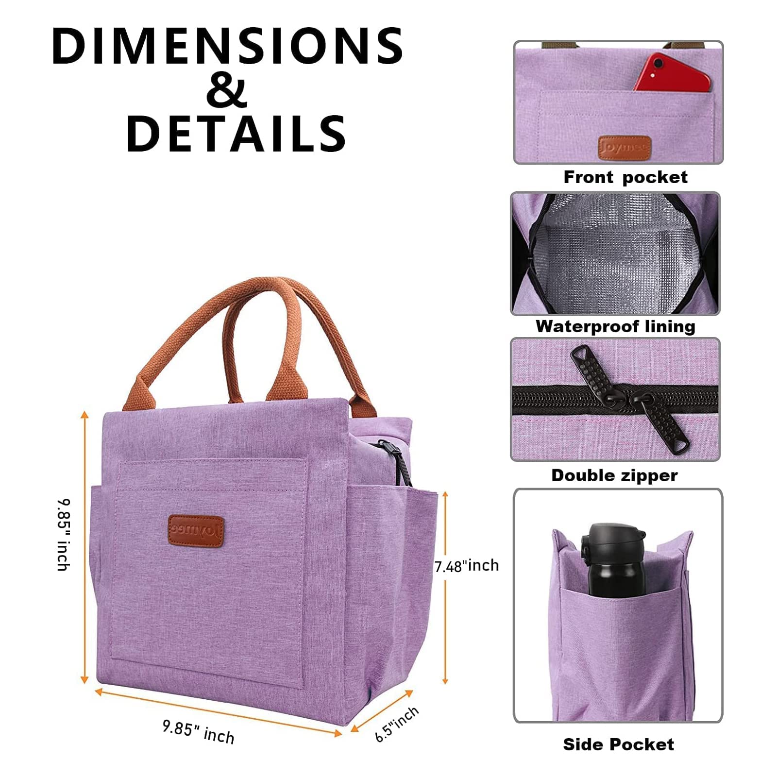 Joymee bolsa con compartimento delantero para utensilios y llaves, orden en la bolsa.
