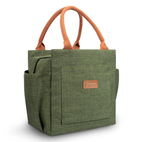 Joymee bolsa de almuerzo verde con gran capacidad para comidas y snacks diarios.