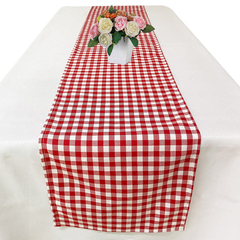 Joysail ruta de mesa patrones de cuadros rojo y blanco 72 pulgadas para cenas.