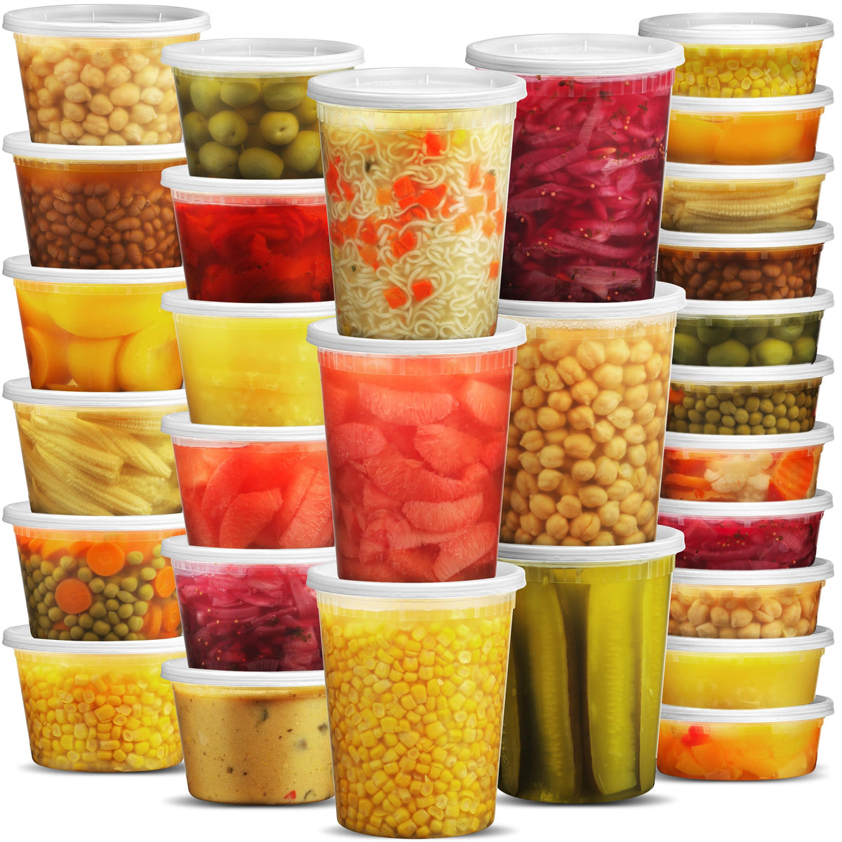 JoyServe contenedores para comida de 8 onzas con tapa, ideal para porciones y sobras
