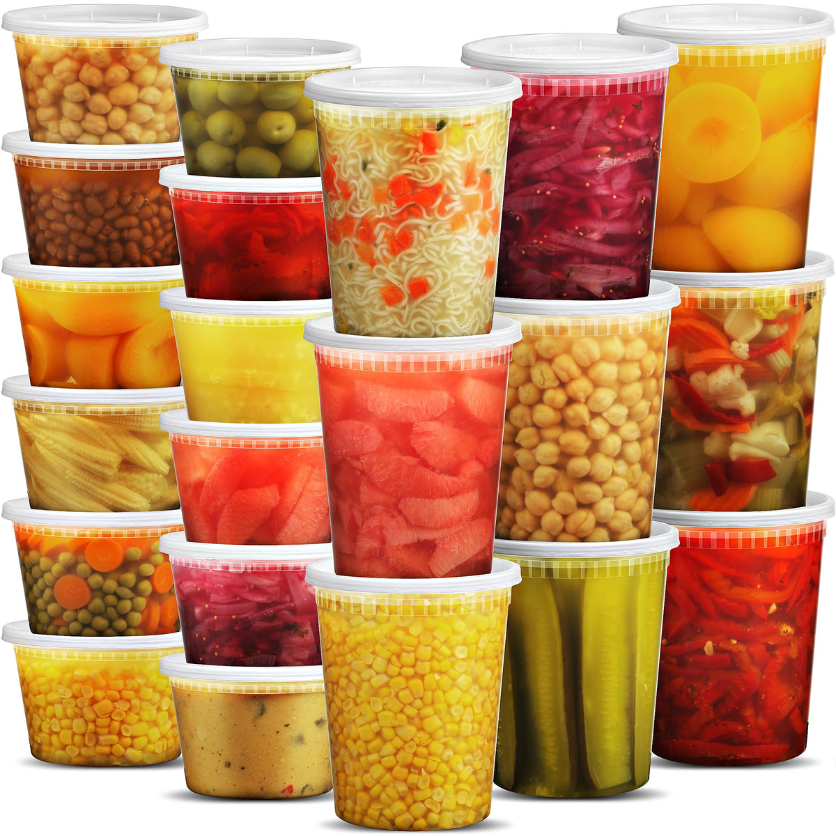 JoyServe contenedores plásticos con tapas compatibles para almacenamiento seguro