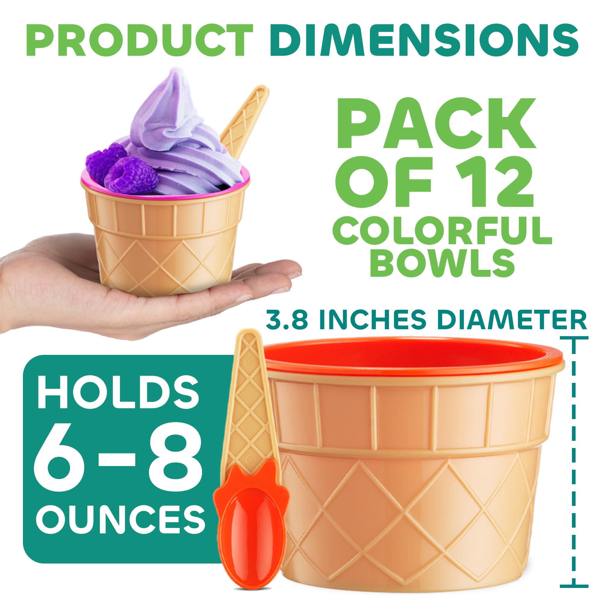 JoyServe copas de helado colores vibrantes para meriendas en casa.