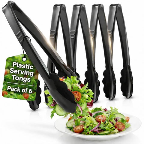 Pinzas plásticas JoyServe de 9 pulgadas para servir, ideales en buffets y catering.