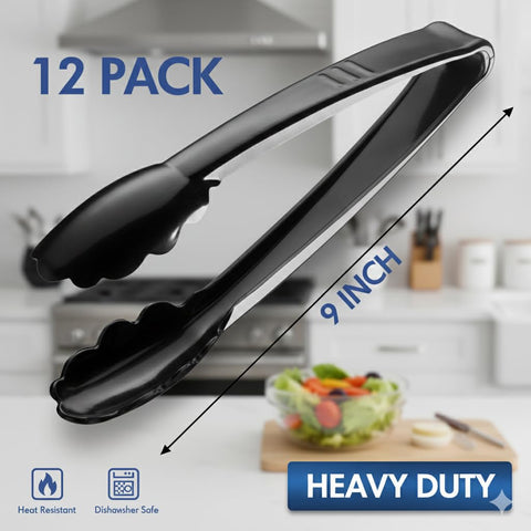 Pinzas plásticas resistentes JoyServe para catering en negro