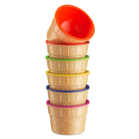JoyServe vasitos de helado con cono de waffle en morado, ideales para fiestas temáticas.