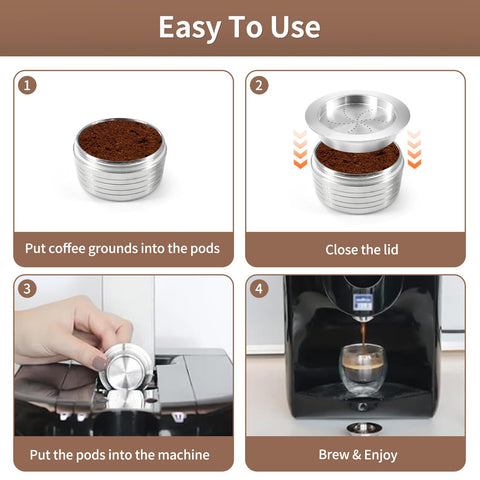 Conjunto JOYSOG: cápsula de acero para Lavazza Blue, limpieza fácil y limpieza rápida.