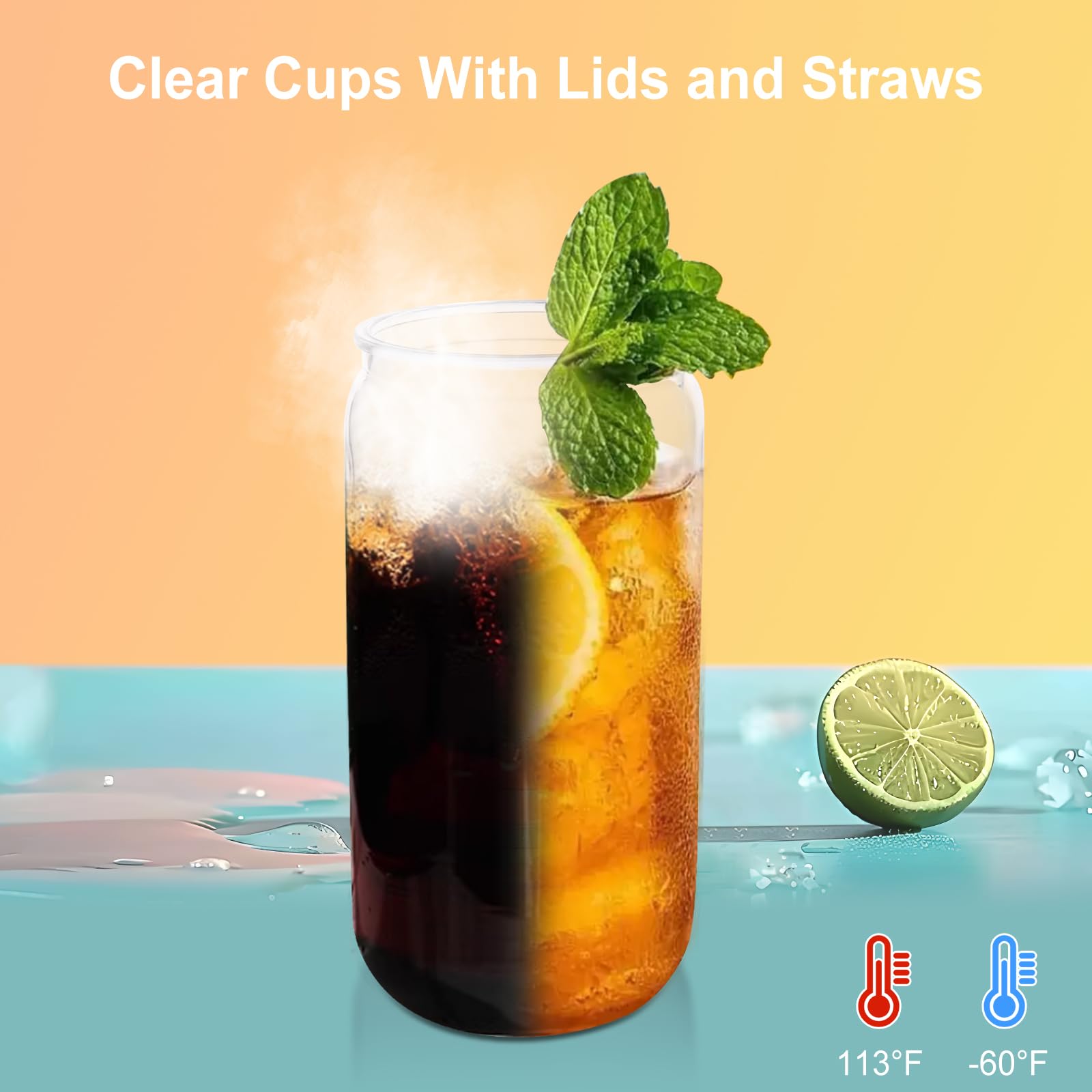 Joytra vaso de boca ancha ideal para hielo y frutos.
