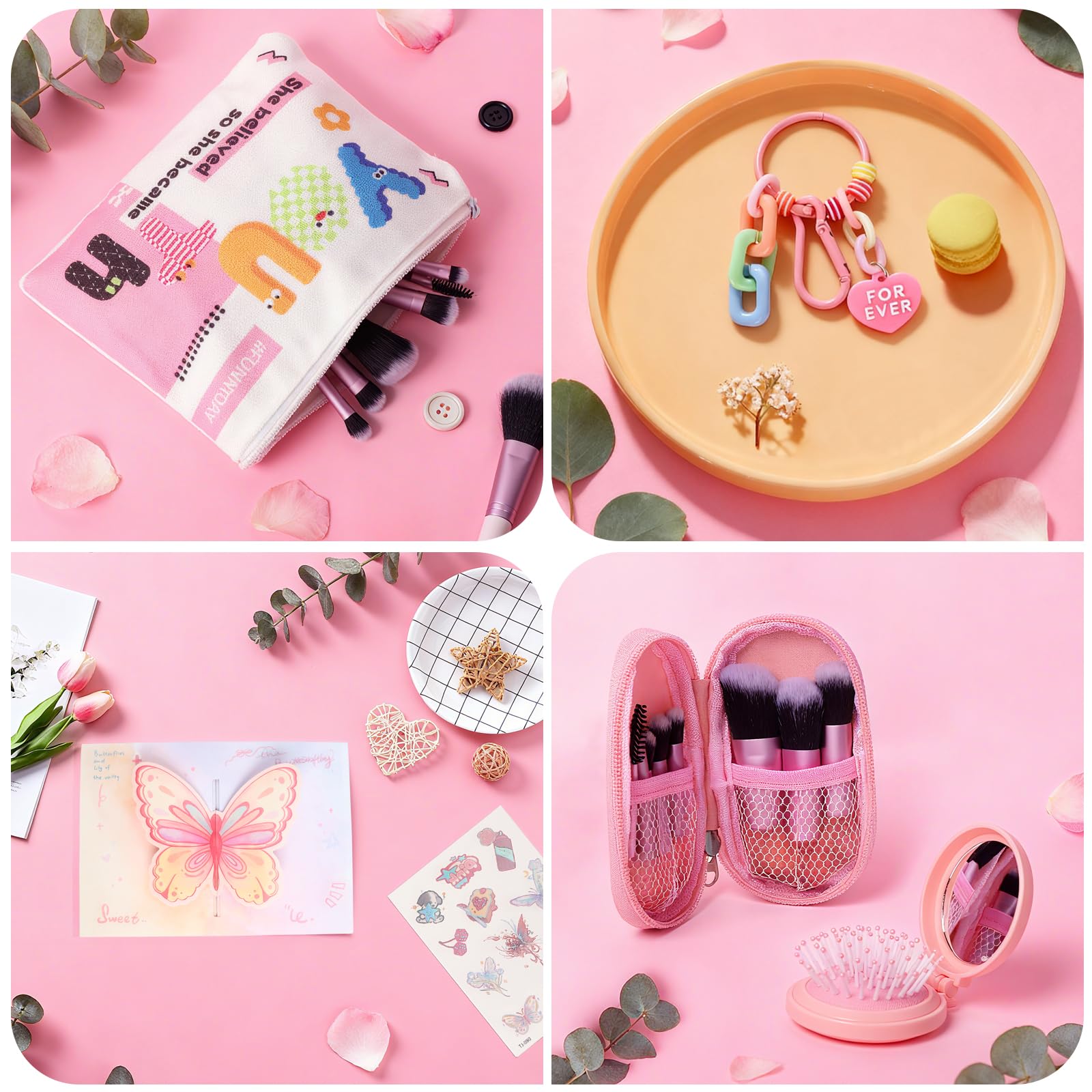 Joyvella Dopamine Rosa: pinceles de maquillaje para un look creativo.
