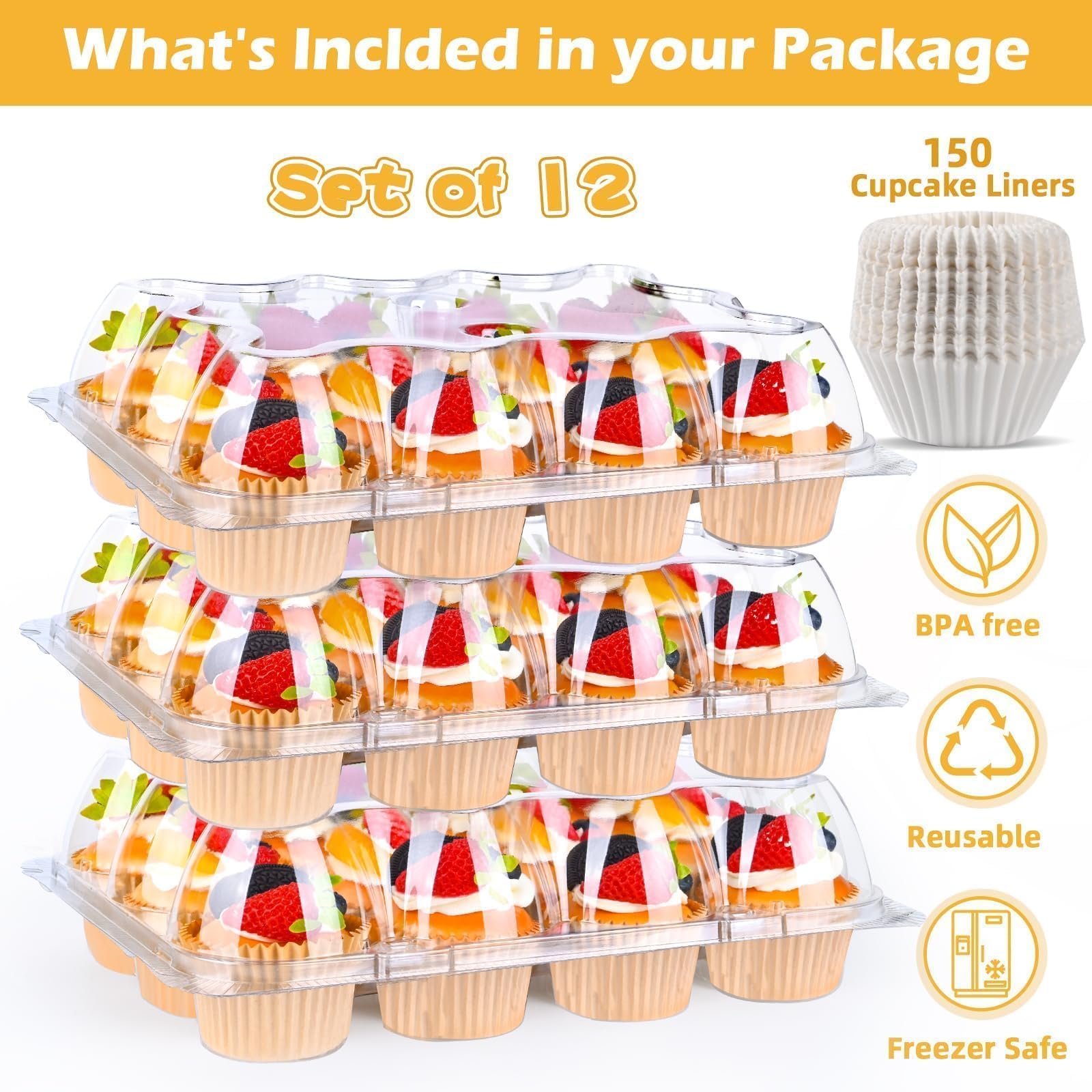 JPPSUJJ Bandeja desechable para cupcakes, ligera y fácil de manejar