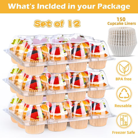 JPPSUJJ Bandeja desechable para cupcakes, ligera y fácil de manejar
