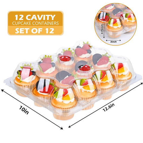 JPPSUJJ Contenedor cupcakes apilable con cierres seguros para entrega fiable
