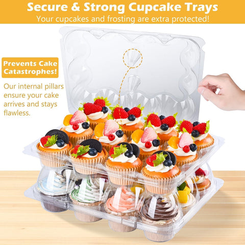 JPPSUJJ Contenedor cupcakes exhibidos en bandeja transparente para venta