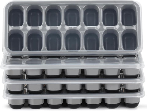 Bandeja Jrisbo de hielo 4 piezas, desmoldeo fácil para cubos perfectos.