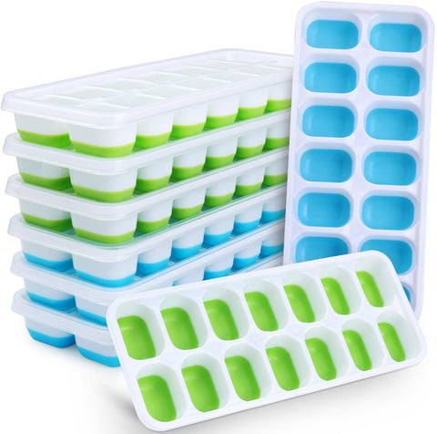 Bandeja Jrisbo azul con 14 cubos, ideal para cócteles refrescantes.