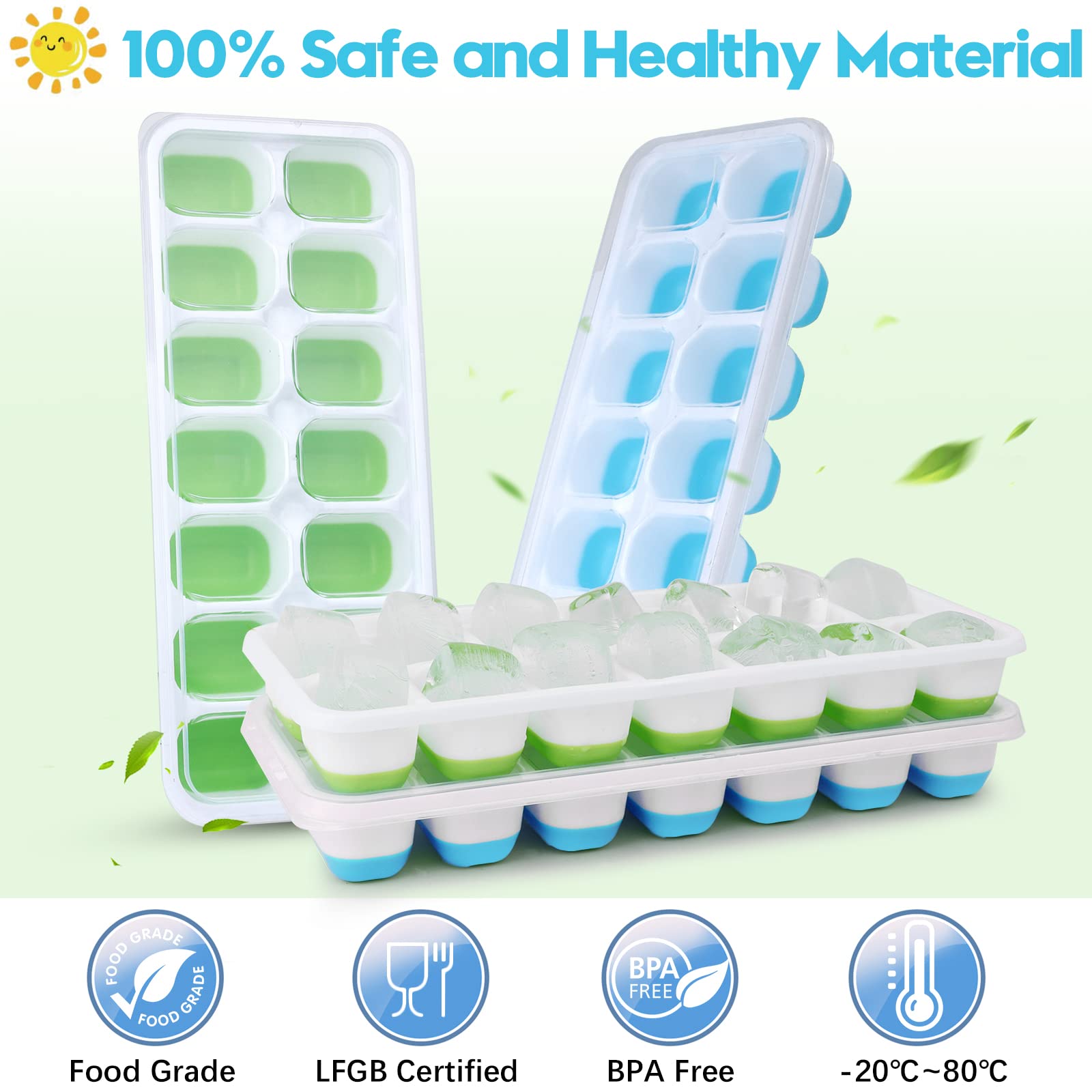 Limpieza rápida con silicona flexible Jrisbo, hielo fácil de limpiar.