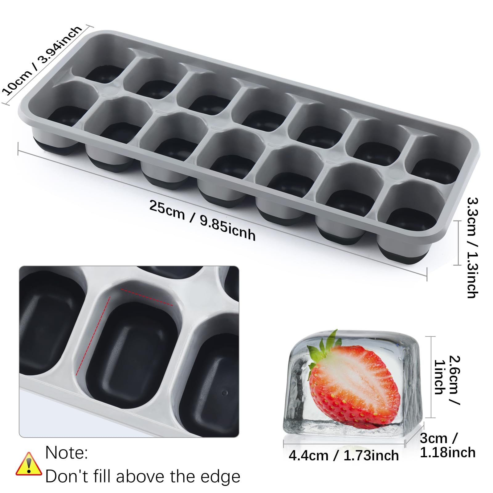 Silicona sin BPA Jrisbo, seguro para alimentos y congelación.