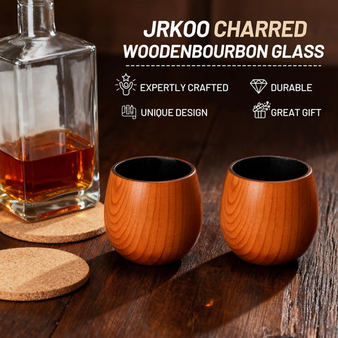 JRKOO vaso whisky americano, fondo estante, regalo perfecto para amantes del whisky.