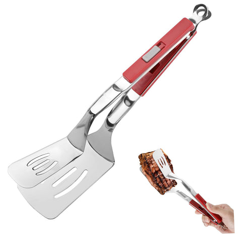 Pinzas de cocina Jrsoul He Extensor anti-quemaduras con mango cómodo para voltear carne