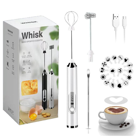 Batidora de leche JrundMsoxz recargable con batería de 1200mAh para espuma rápida.