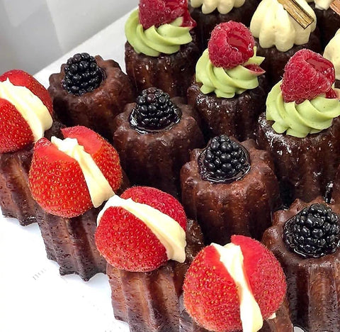 JRVT Love molde caneles 12 cavidades dorado, limpieza fácil tras hornear