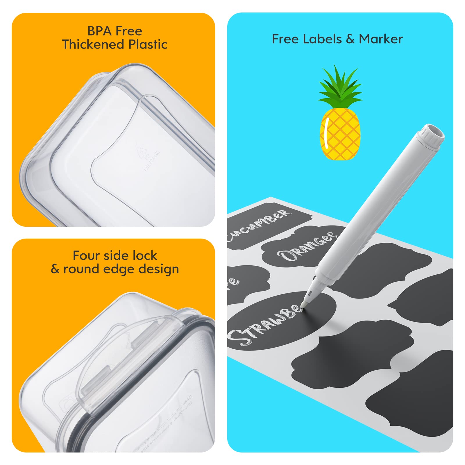 JSCARES: diseño ergonómico con tapas fáciles de abrir y cerrar.