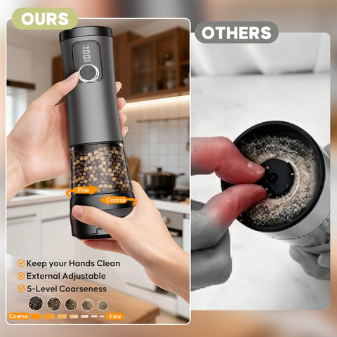 JSCARES molinillo con 5 niveles de molienda para diversas recetas.
