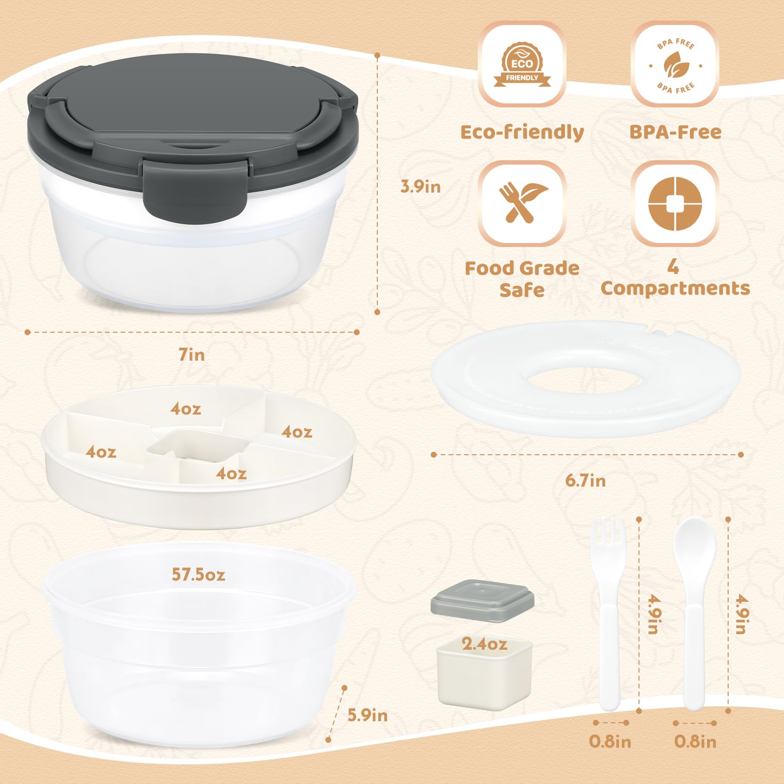 JSLOVE bento material libre de BPA garantiza comidas seguras y limpieza fácil.