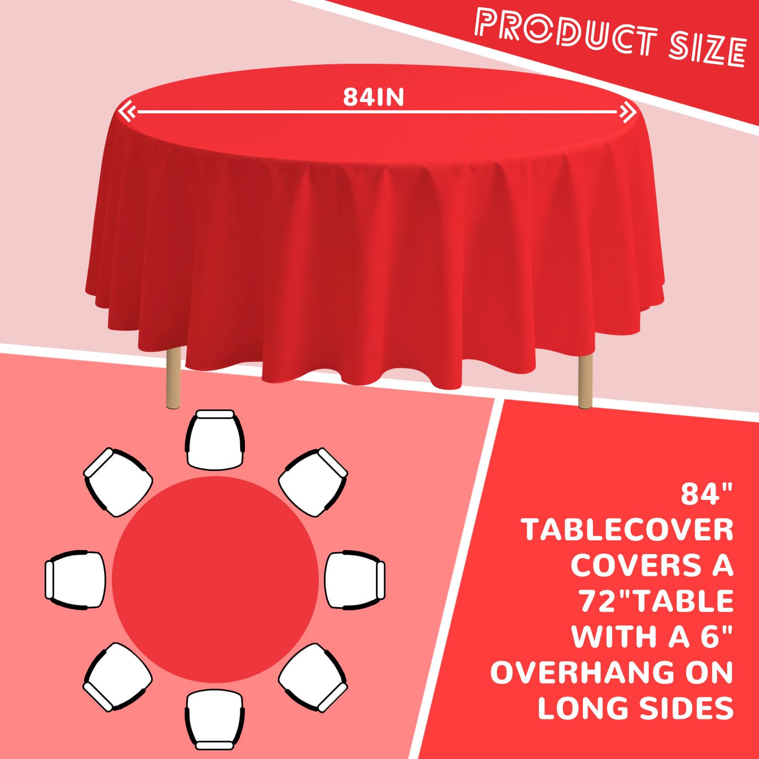 Mantel desechable JSQBSECL rojo para fiestas al aire libre y limpieza rápida.