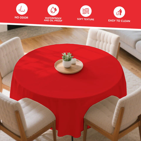 Mantel redondo JSQBSECL de 84 pulgadas para reuniones familiares elegantes.