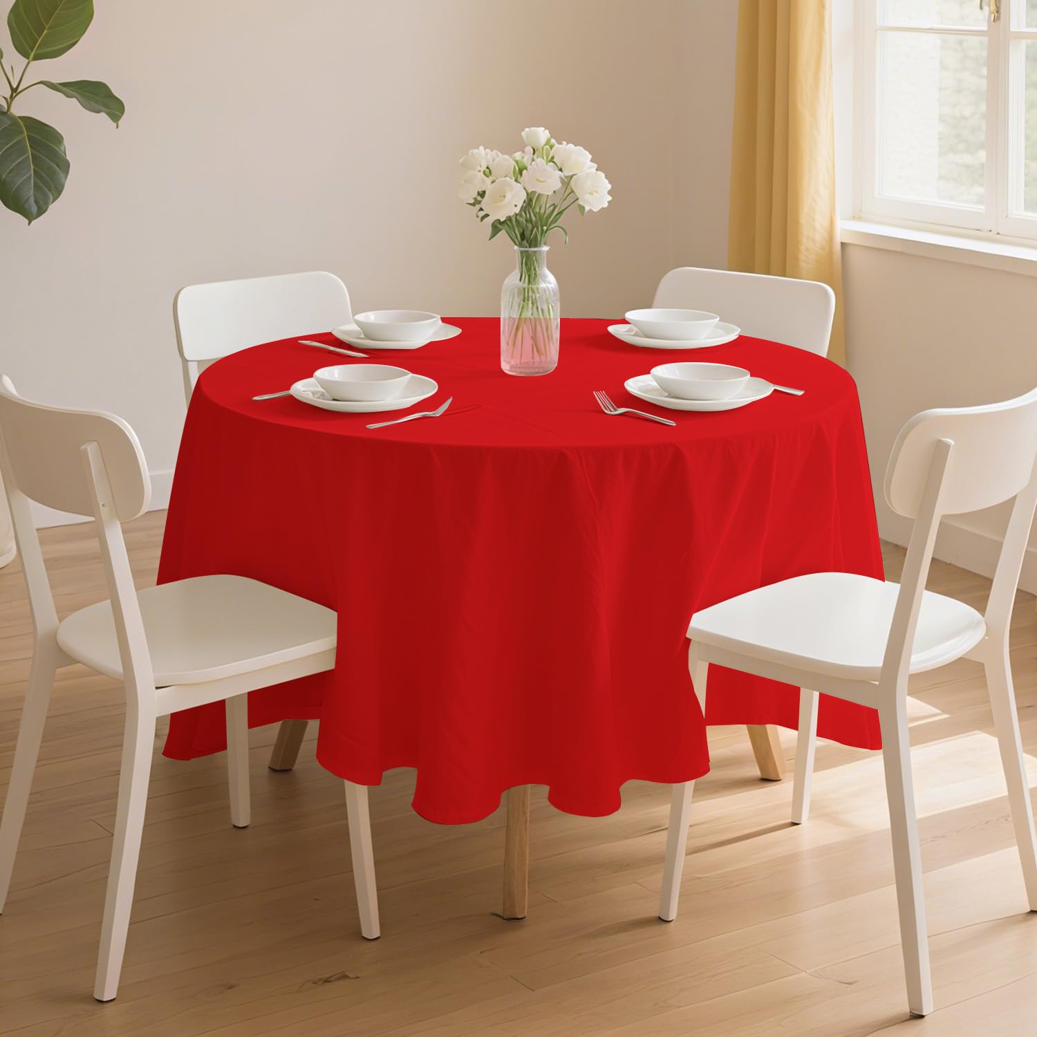 Mantel plástico rojo JSQBSECL de 84 pulgadas para eventos y celebraciones.