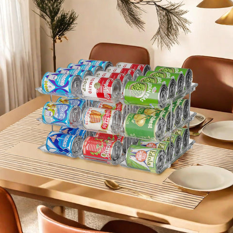 Jsyrjing organizador de latas transparente para despensa, acceso rápido a 36 latas.