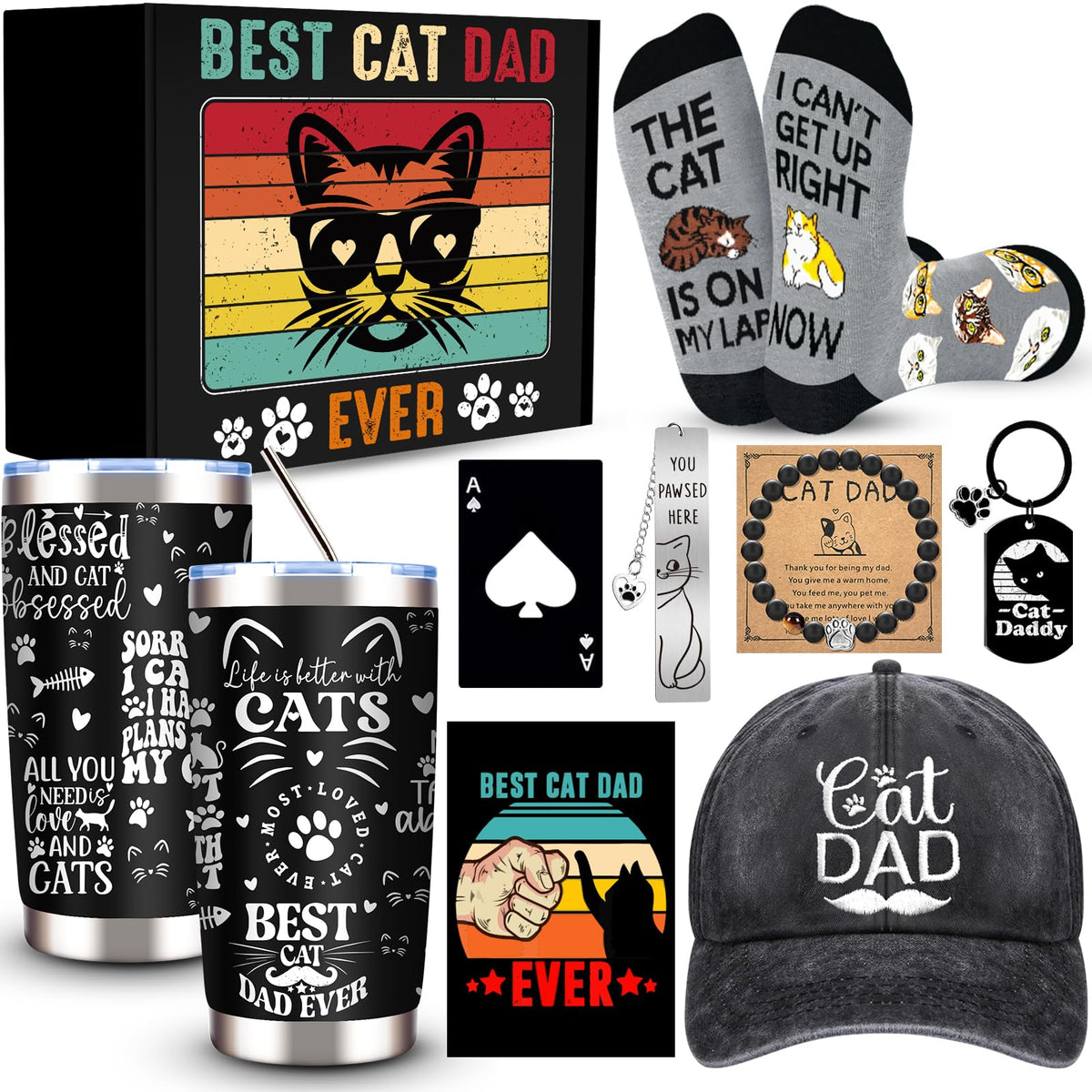 Taza térmica JTAMOHI de 20oz para papá gato, ideal para café diario
