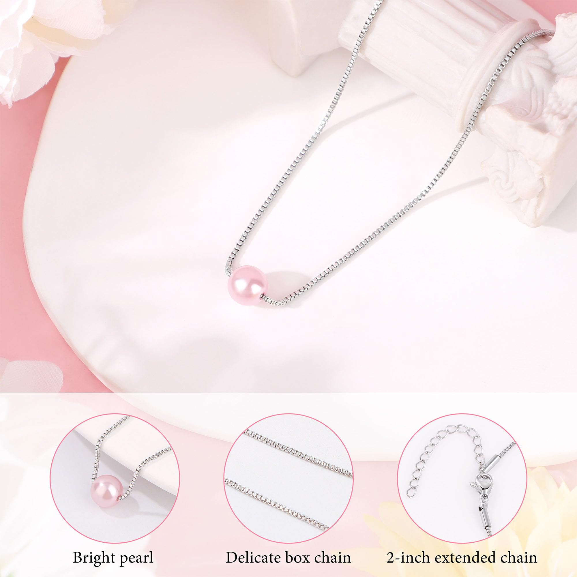 Collar de perlas JTENGTOP, regalo elegante para ocasiones especiales.