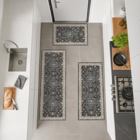 Alfombra JTJ para cocinas largas, combina con distintos estilos decorativos.