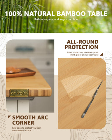 JubiNatural encimado de mesa comedor en bambú, elegante y resistente
