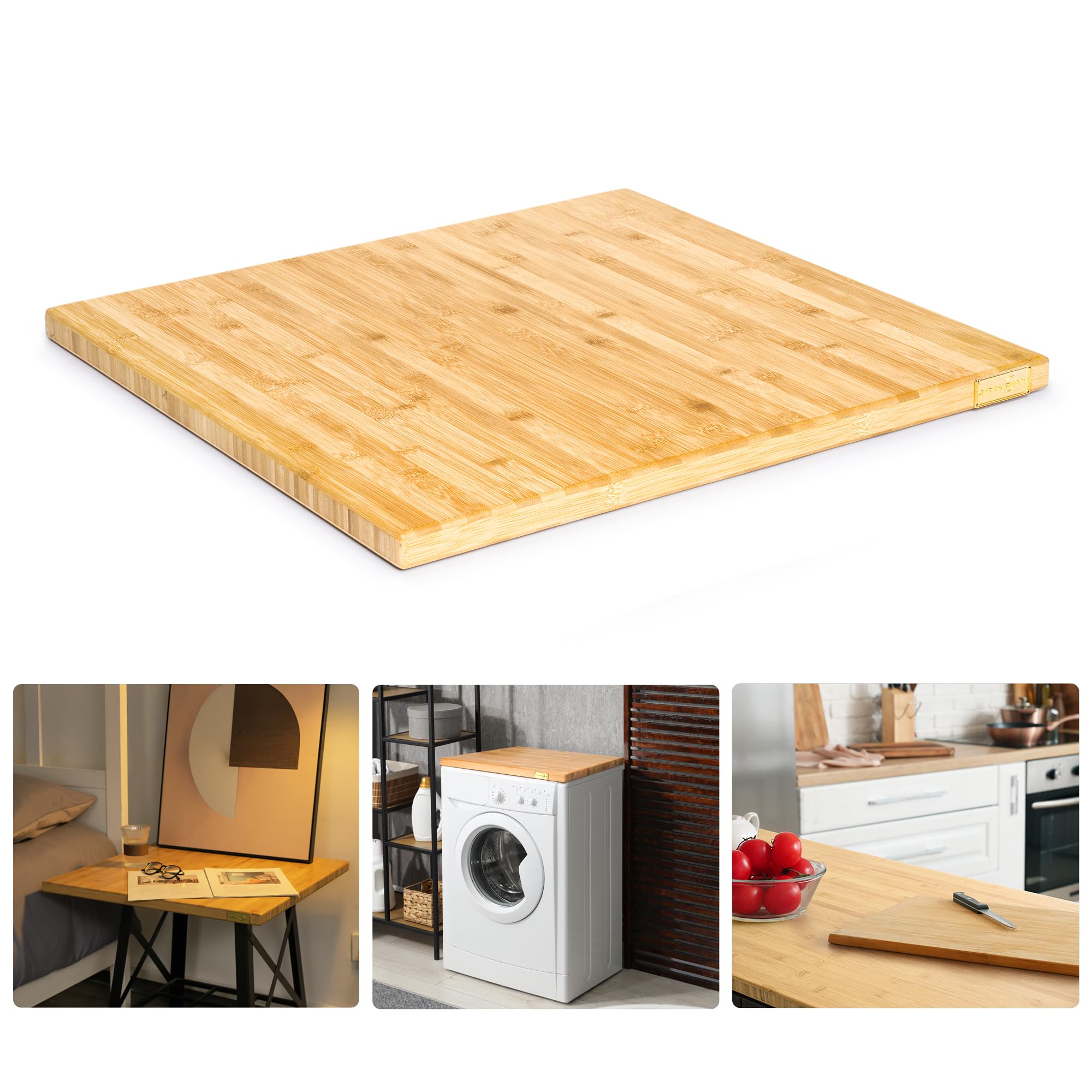 JubiNatural tabla de corte de bambú 24x25, superficie duradera para la cocina
