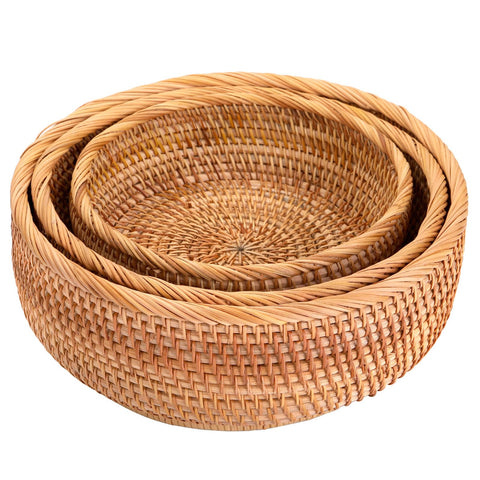 Jucoan cestas de mimbre pequeñas para llaves y objetos