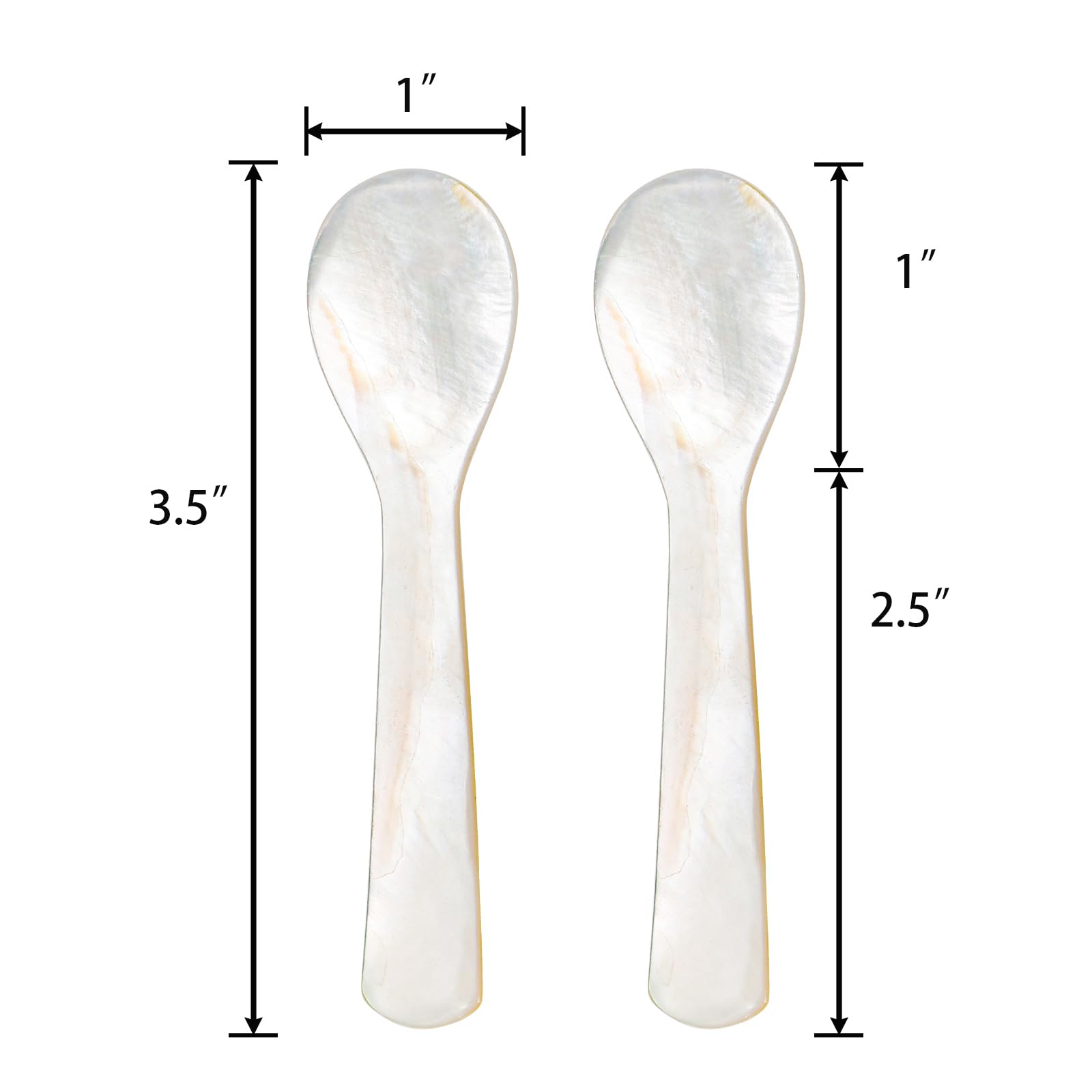 Cucharas Jucoan caviar perla copa 3-5 pulgadas, ideal para porciones.