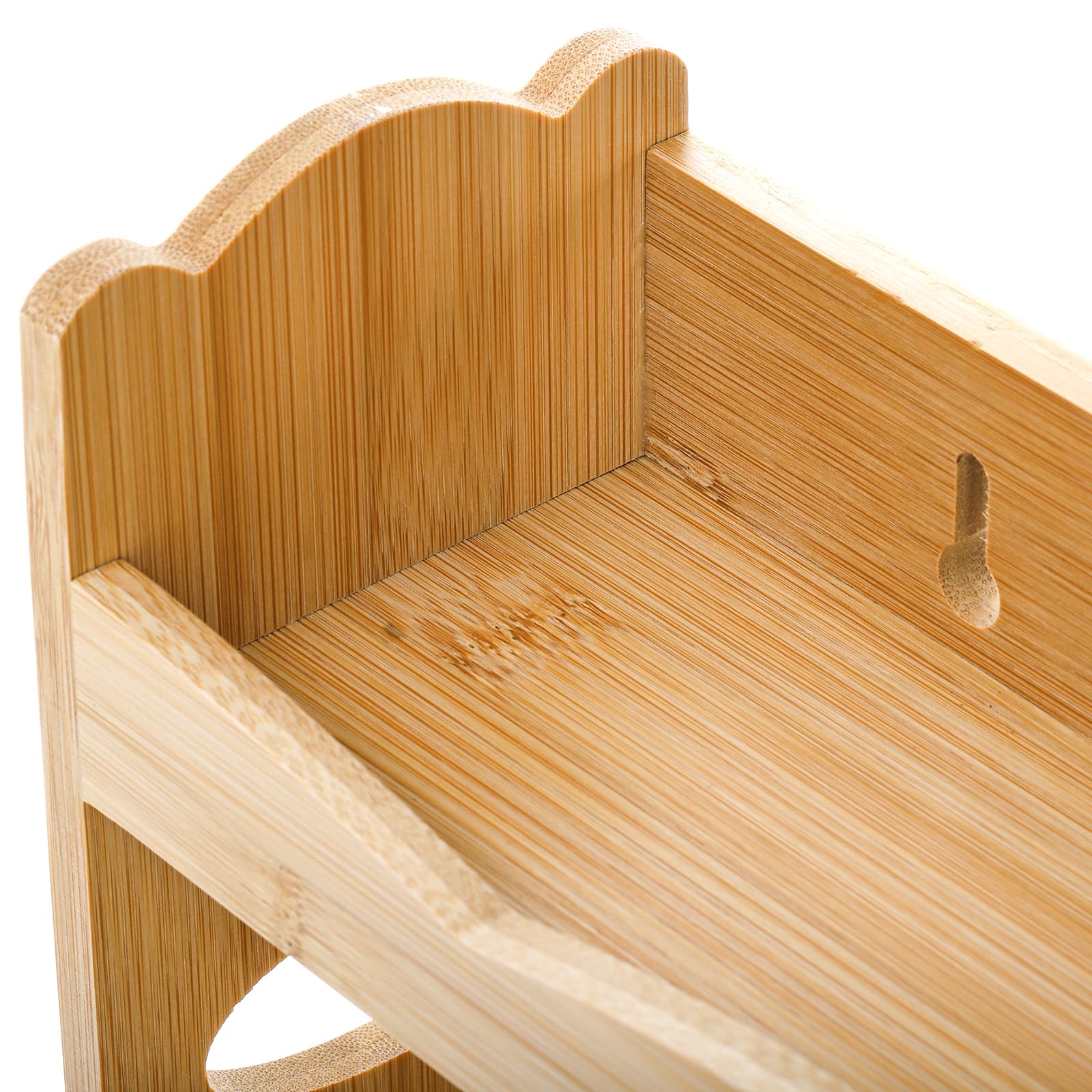 Jucoan estante de especias de bambú en encimera, montaje sencillo para cocina ordenada.