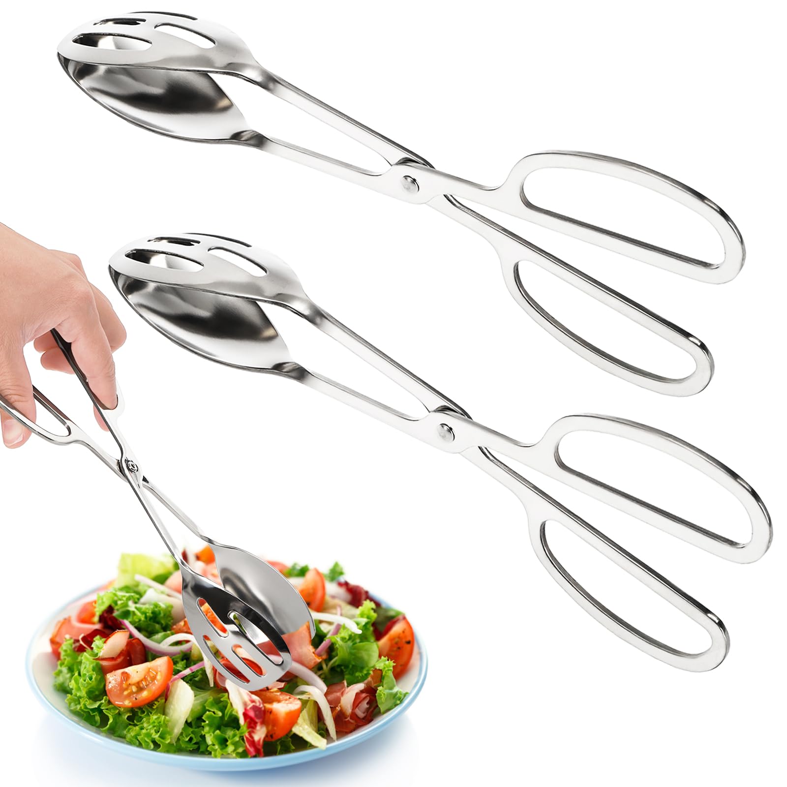 Pinzas Jucoan buffet de 10 pulgadas en acero inoxidable para servir ensalada