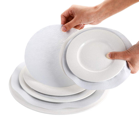 Protector de platos de fieltro Jucoan para evitar rayones en porcelana y cerámica.